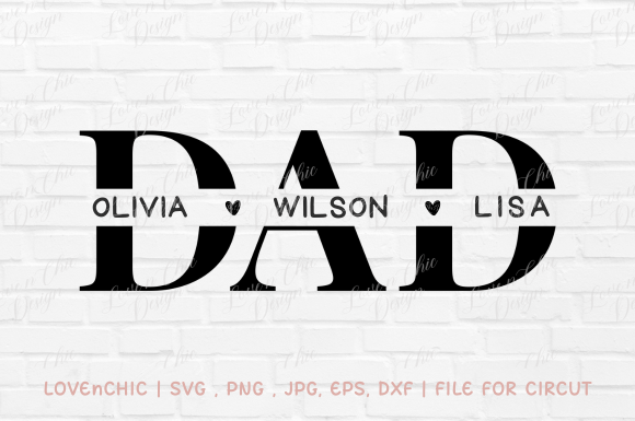 A Clean Split-Name SVG for Father’s Day Graphics & T-Shirt Designs