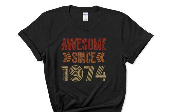 Awesome Since 1974: A Versatile Graphic for T-Shirt Designs