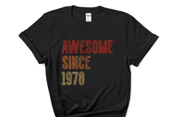 Awesome Since 1978: A Versatile T-Shirt Design Graphic