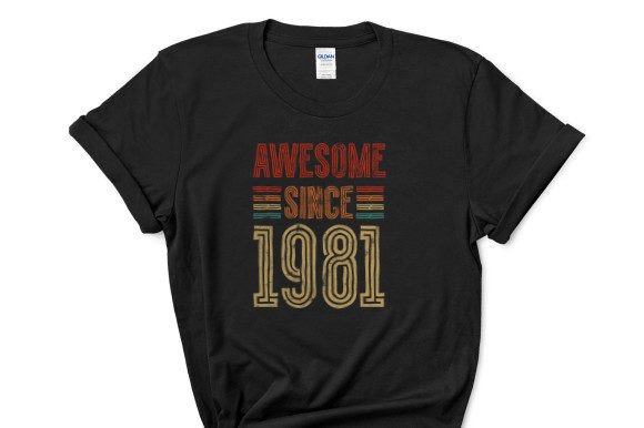 Awesome Since 1981: A Versatile Graphic for T-Shirt Designs