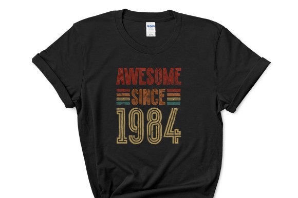 Awesome Since 1984: A Versatile Graphic for T-Shirt Designs