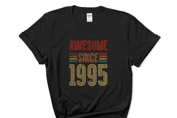 Awesome Since 1995: A Versatile Graphic for T-Shirt Designs