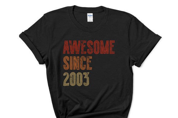 Awesome Since 2003: A Versatile T-Shirt Design Graphic