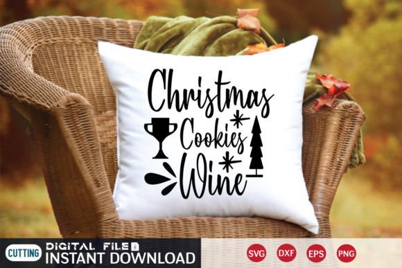 Christmas Cookies Wine Graphics for T-Shirt Designs