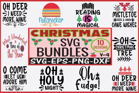 Christmas SVG T-Shirt Design Bundles for Graphics