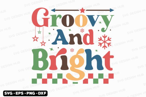 Groovy Retro Christmas Graphics for T-Shirt Designs & Marketing