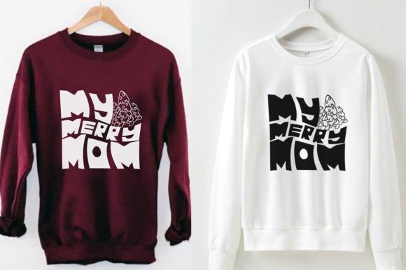My Merry Mom Retro Christmas Svg Design for T-Shirt Designs