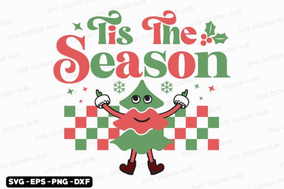 Retro Christmas Graphics for Seasonal T-Shirt Designs & Marketing