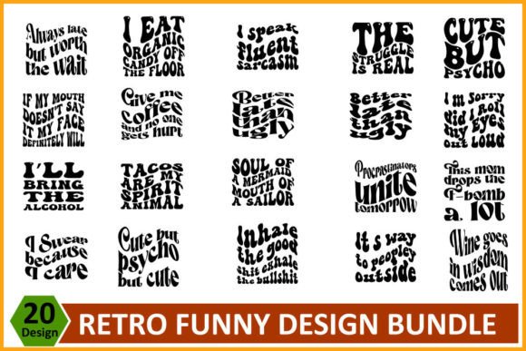 Retro Funny SVG Design Bundle for T-Shirt Graphics
